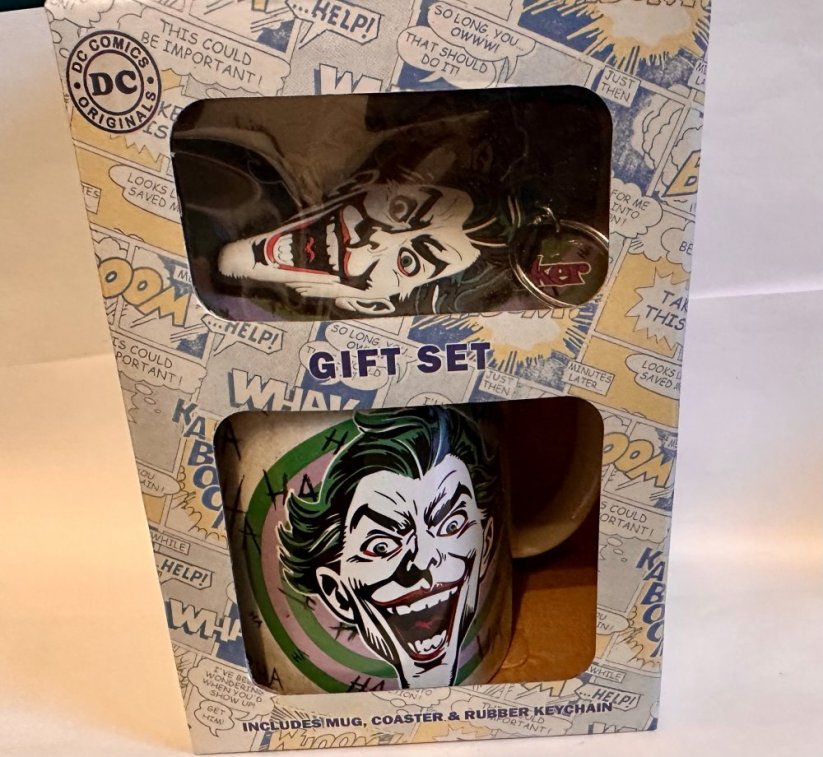 Keramický hrnek Joker s přívěskem na klíče