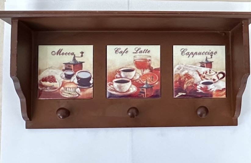 Dřevěný věšák Cafe Latte