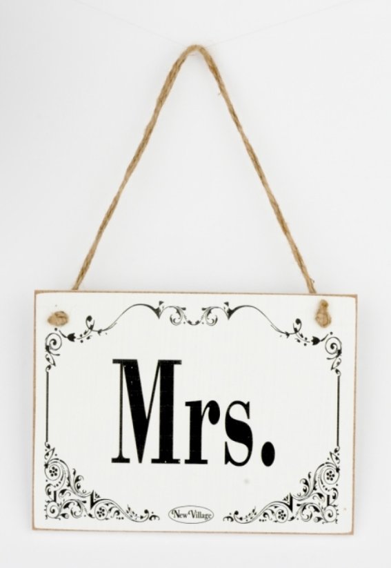 Dřevěná tabulka Mrs.