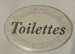 Plechová cedulka na dveře Toilettes na magnet