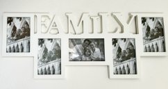 Dřevěný fotorámeček na 5 fotek Family bílý