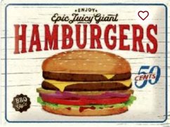 Plechová cedule Hamburgers