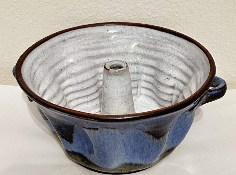 Keramická bábovka velká Med modrý