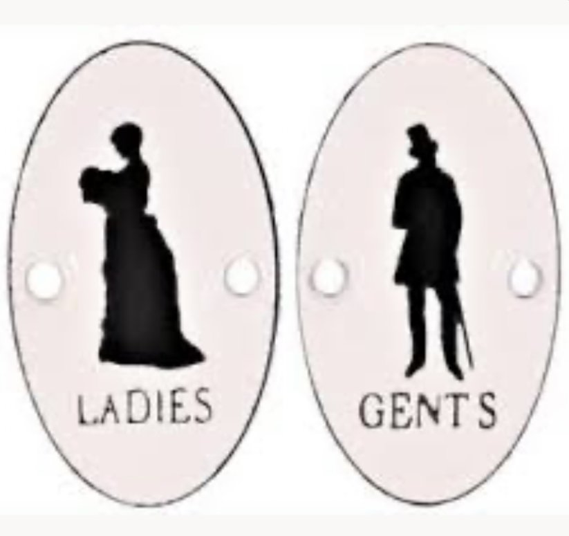 Kovová cedulka na dveře Gents and Ladies sada