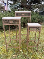 Kovový stojan na květiny Old Village 1+1+1