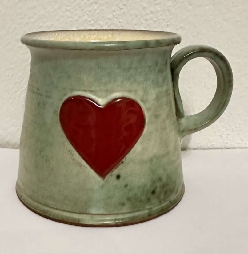 Keramický hrnek Srdce Zelenec