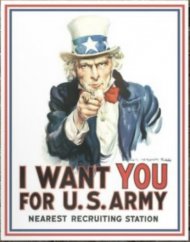 Plechová cedule I want you for U.S. Army