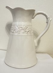 Keramický džbán bílý Ornament
