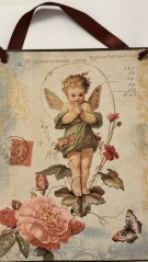 Plechová cedule Andílek zelené šaty