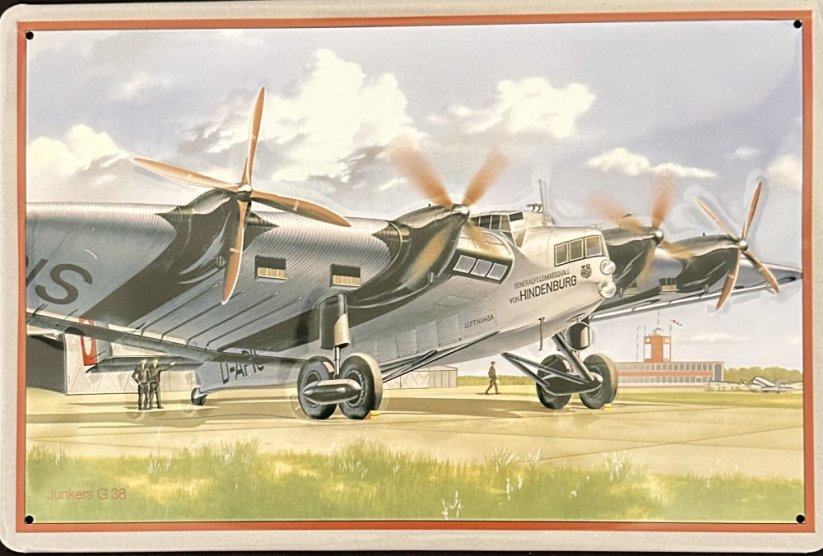 Plechová cedule letadlo Hindenburg Lufthassa