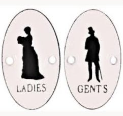 Kovová cedulka na dveře Gents and Ladies sada