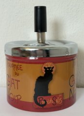 Uzavíratelný popelník Chat noir s kočkou