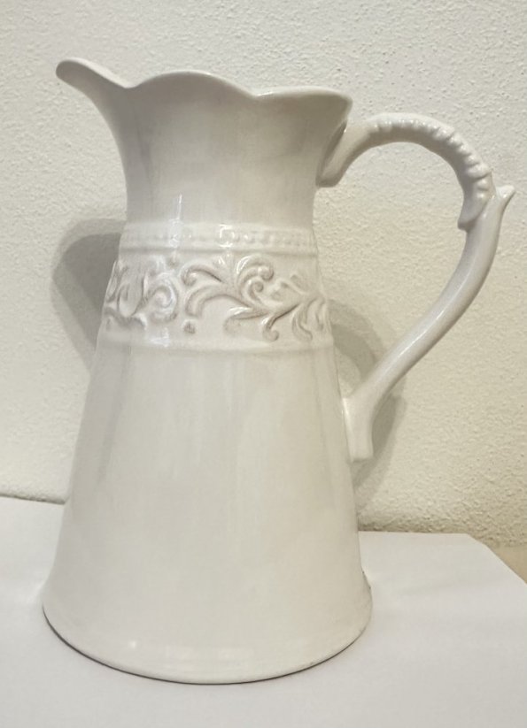 Keramický džbán bílý Ornament