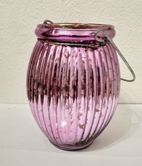 Skleněná lucerna k pověšení Lila