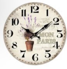 Dřevěné hodiny na zeď Garden Levandule Mon Paris
