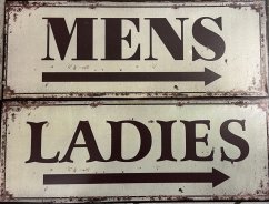 Plechová retro cedule Mens šipka doprava