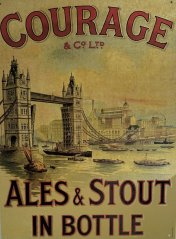 Plechová cedule Courage reklama na pivo