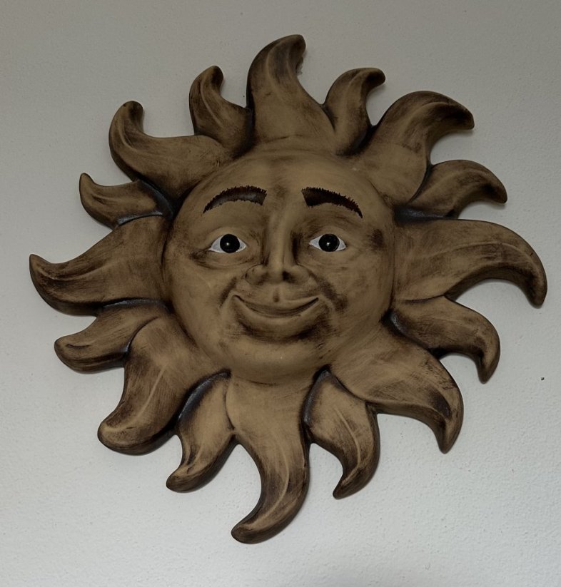 Keramická dekorace na zeď Slunce hnědé