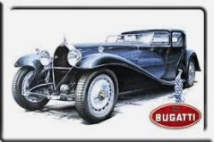 Plechová cedulka Bugatti vadné zboží