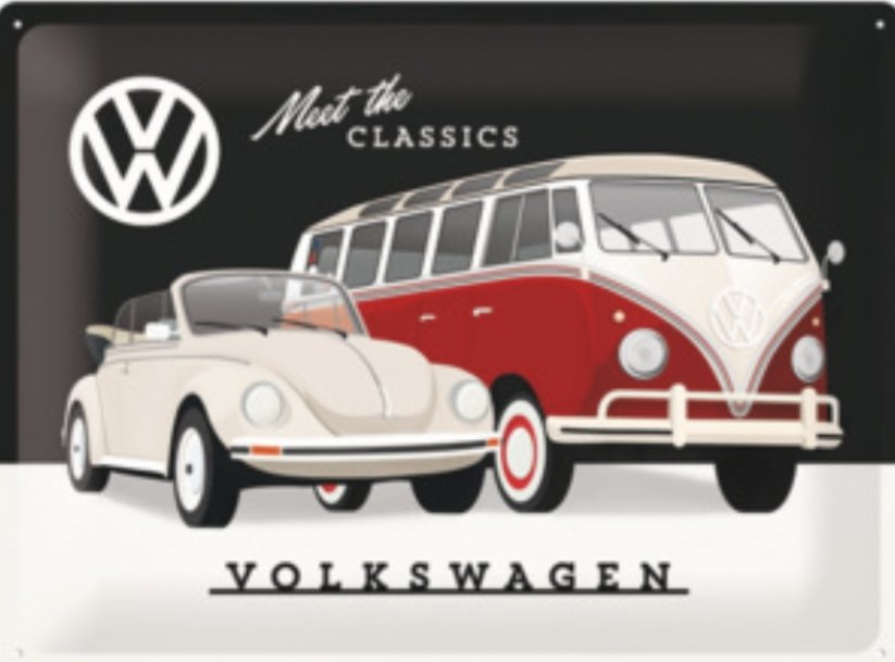 Plechová cedule Volkswagen  Meet the Classics
