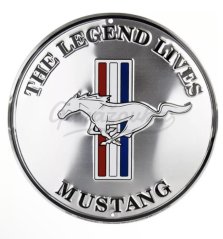 Plechová cedule The Legend Lives Mustang