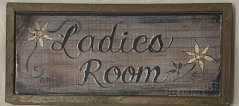 Dřevěná tabulka Ladies Room