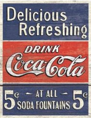 Plechová cedule  Coca - Cola Delicious Refreshing Drink