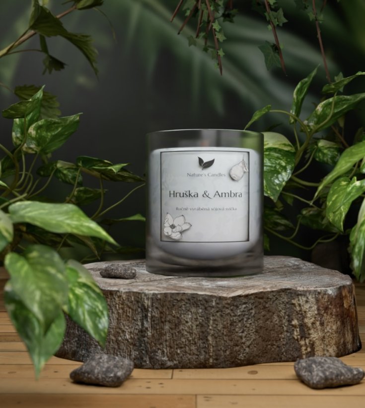 Sójová svíčka - Hruška & Ambra