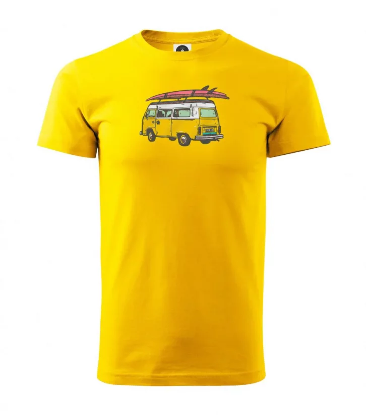 Pánské tričko s potiskem - Vitruvian - Barva: Žlutá, Velikost: L