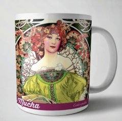 Keramický hrnek Alfons Mucha Červenec