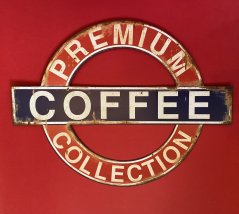 Plechová retro cedule Premium Coffee