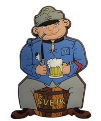 Magnet na lednici  Švejk modrý
