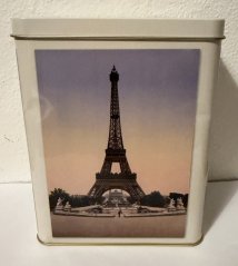 Plechová dóza - plechovka Paris Eiffel poškozeno