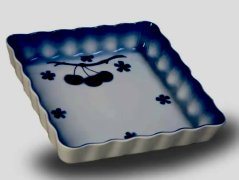 Porcelánová zapékací miska čtveratá  Modré třešně - Blue Cherry