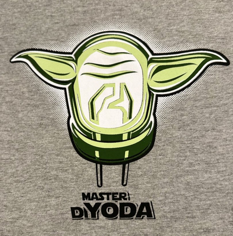 Pánské tričko s potiskem Master DYODA - Barva: Šedá, Velikost: XL
