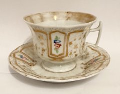 Starožitný porcelánový šálek Biedermeier cca 1830
