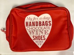 Kosmetická taštička My life a day: Handbags, chocolate, wine, shoes, make up