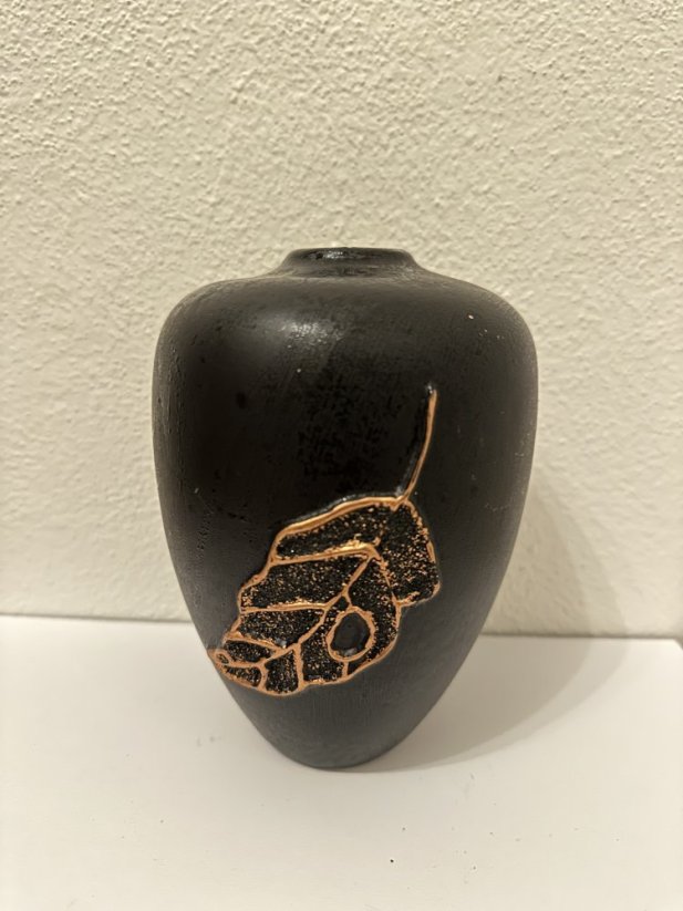 Keramická váza List černá
