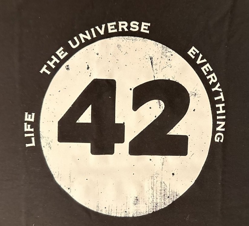 Pánské tričko s potiskem 42 The Universe Everything Life - Barva: černá, Velikost: M
