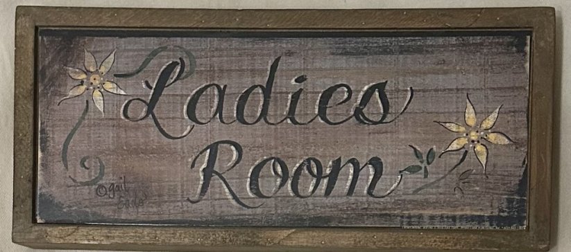 Dřevěná tabulka Ladies Room