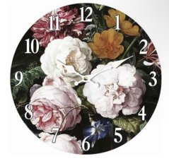 Dřevěné hodiny na zeď Růžové růže
