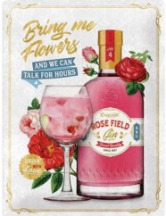 Plechová cedule Gin Rose field