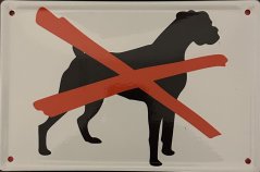 Smaltovaná cedulka Zákaz psů
