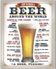 Plechová cedule pivo Beer around The world