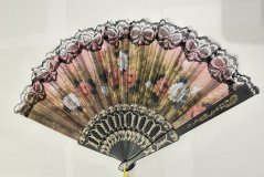 Luxusní vějíř s látkou Květiny-KOPIE