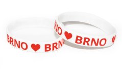 Silikonový náramek Brno bílý sada 1+1