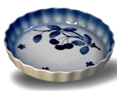 Porcelánová zapékací miska kulatá  Modré třešně - Blue Cherry