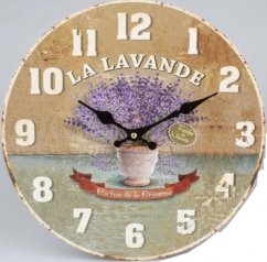 Dřevěné hodiny na zeď La Lavande Parfum de la Provence