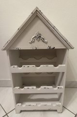 Dřevěný stojan na 9 láhví Domek poškozeno