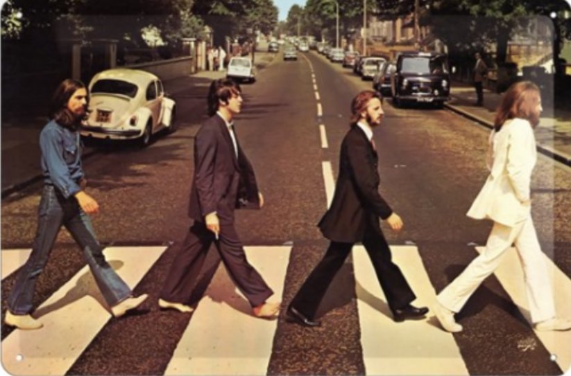 Plechová cedule The Beatles Perný den